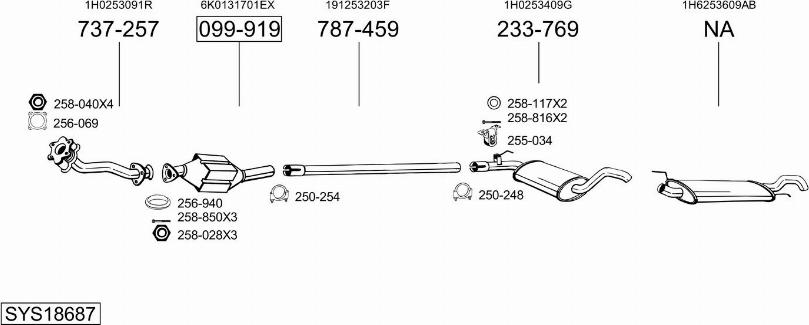 Bosal SYS18687 - Izplūdes gāzu sistēma autodraugiem.lv