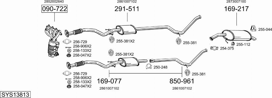 Bosal SYS13813 - Izplūdes gāzu sistēma autodraugiem.lv