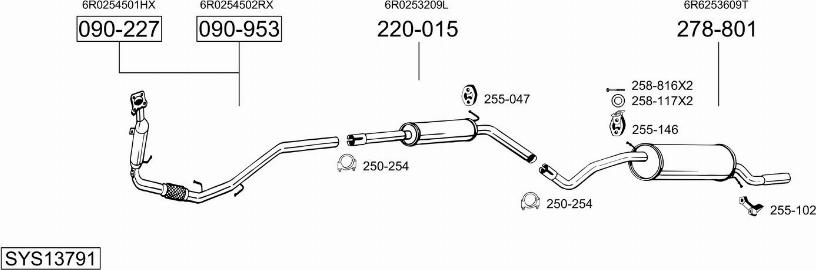 Bosal SYS13791 - Izplūdes gāzu sistēma autodraugiem.lv