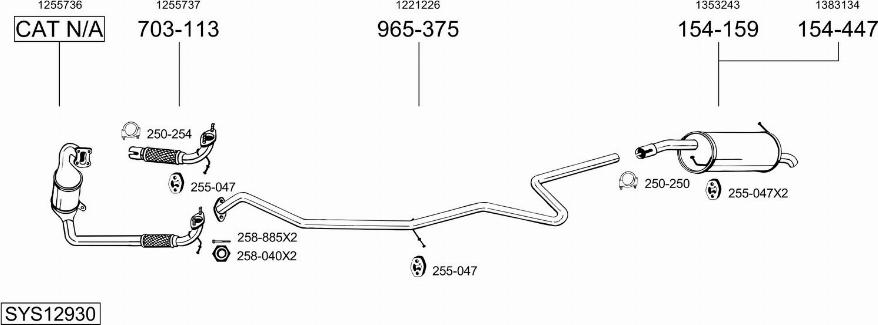 Bosal SYS12930 - Izplūdes gāzu sistēma autodraugiem.lv