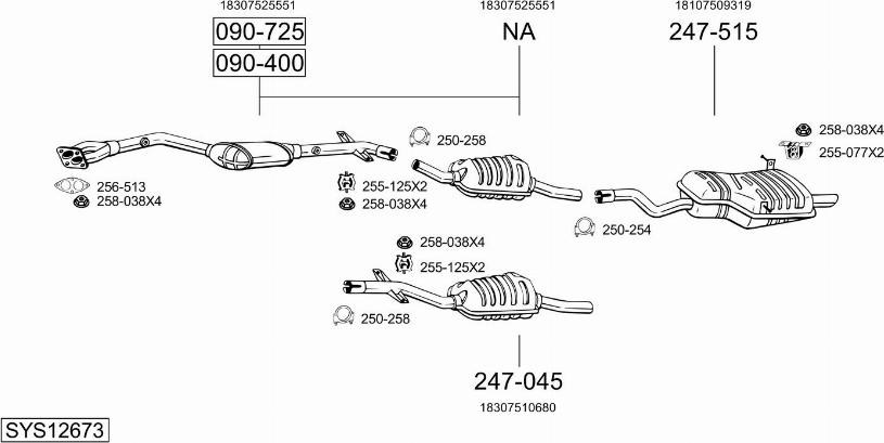 Bosal SYS12673 - Izplūdes gāzu sistēma autodraugiem.lv