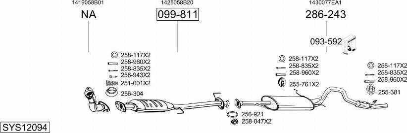 Bosal SYS12094 - Izplūdes gāzu sistēma autodraugiem.lv