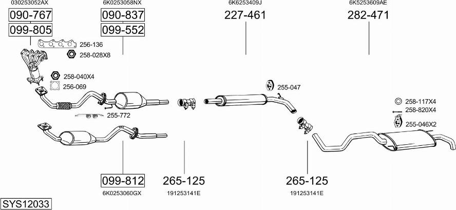 Bosal SYS12033 - Izplūdes gāzu sistēma autodraugiem.lv