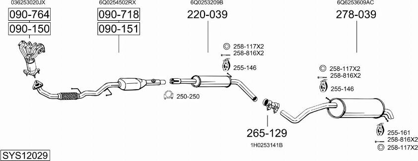 Bosal SYS12029 - Izplūdes gāzu sistēma autodraugiem.lv