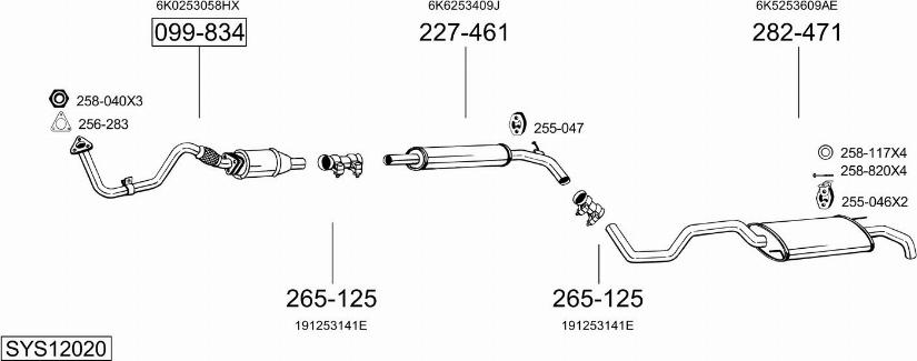 Bosal SYS12020 - Izplūdes gāzu sistēma autodraugiem.lv