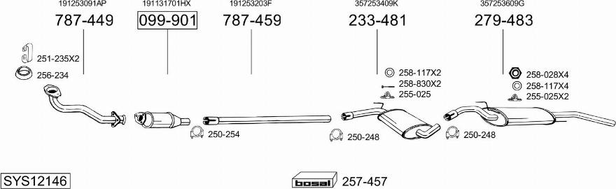 Bosal SYS12146 - Izplūdes gāzu sistēma autodraugiem.lv