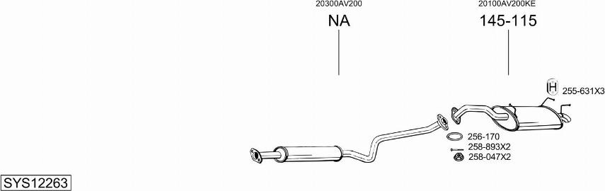 Bosal SYS12263 - Izplūdes gāzu sistēma autodraugiem.lv