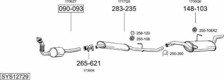 Bosal SYS12729 - Izplūdes gāzu sistēma autodraugiem.lv