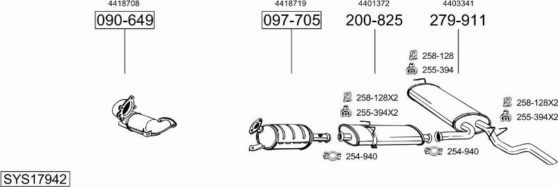 Bosal SYS17942 - Izplūdes gāzu sistēma autodraugiem.lv
