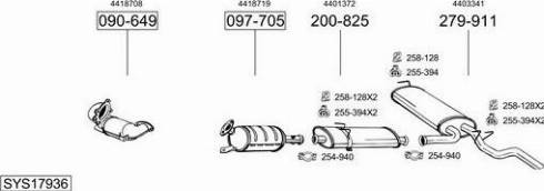 Bosal SYS17936 - Izplūdes gāzu sistēma autodraugiem.lv