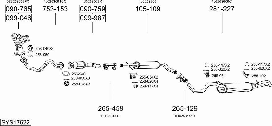 Bosal SYS17622 - Izplūdes gāzu sistēma autodraugiem.lv