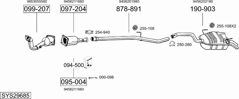 Bosal SYS29685 - Izplūdes gāzu sistēma autodraugiem.lv