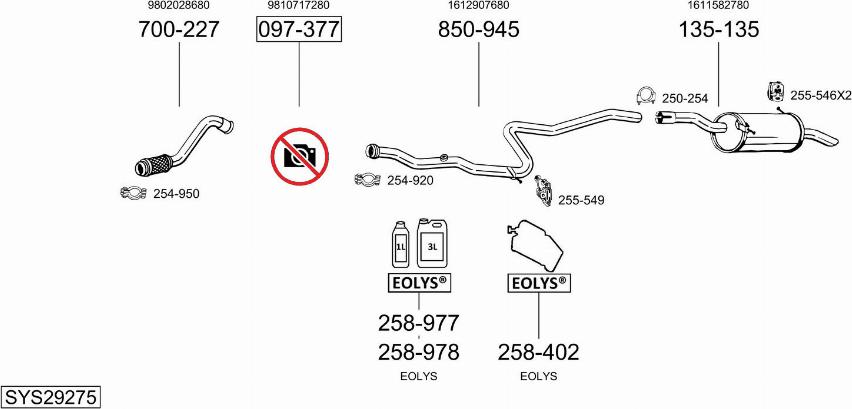 Bosal SYS29275 - Izplūdes gāzu sistēma autodraugiem.lv