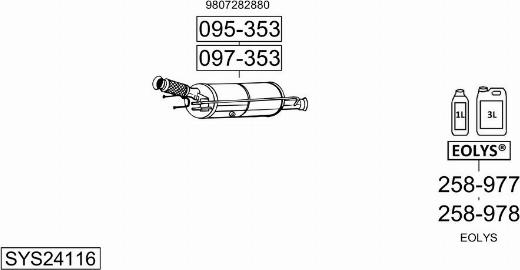 Bosal SYS24116 - Izplūdes gāzu sistēma autodraugiem.lv