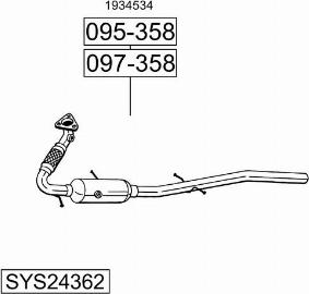 Bosal SYS24362 - Izplūdes gāzu sistēma autodraugiem.lv