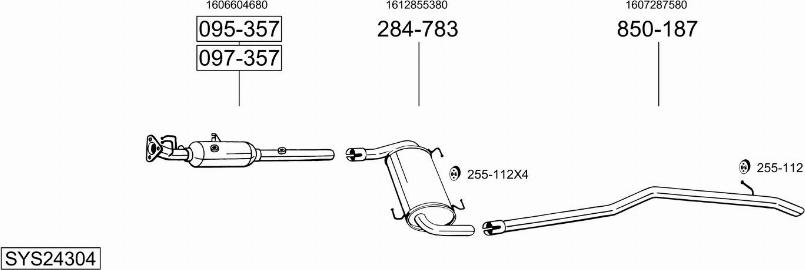 Bosal SYS24304 - Izplūdes gāzu sistēma autodraugiem.lv