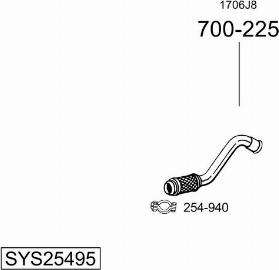 Bosal SYS25495 - Izplūdes gāzu sistēma autodraugiem.lv