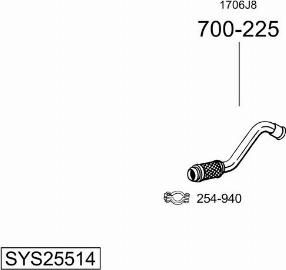 Bosal SYS25514 - Izplūdes gāzu sistēma autodraugiem.lv