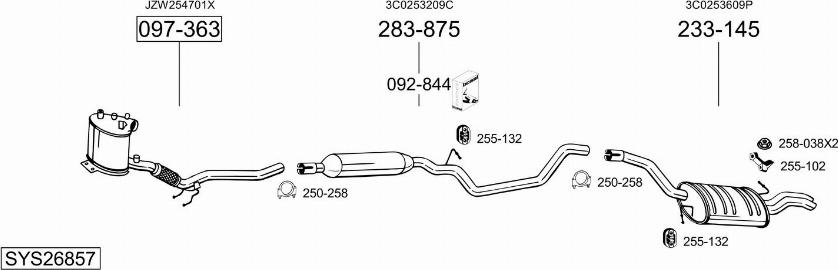 Bosal SYS26857 - Izplūdes gāzu sistēma autodraugiem.lv