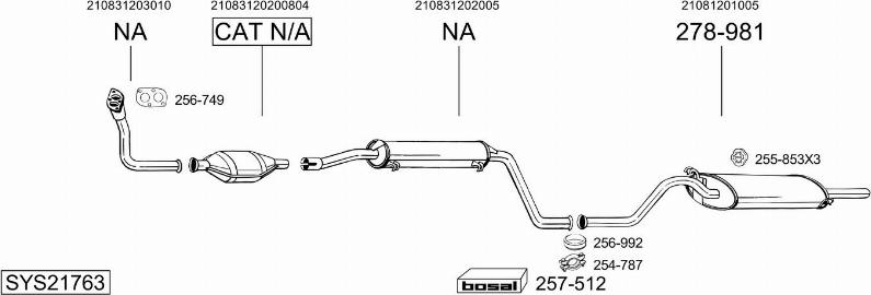 Bosal SYS21763 - Izplūdes gāzu sistēma autodraugiem.lv