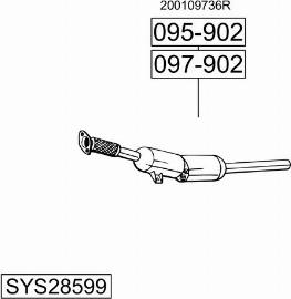 Bosal SYS28599 - Izplūdes gāzu sistēma autodraugiem.lv