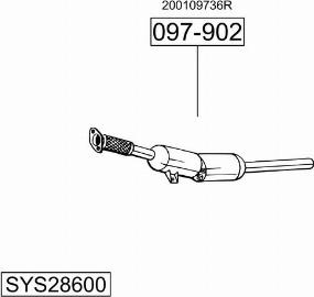 Bosal SYS28600 - Izplūdes gāzu sistēma autodraugiem.lv