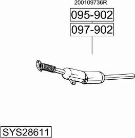 Bosal SYS28611 - Izplūdes gāzu sistēma autodraugiem.lv