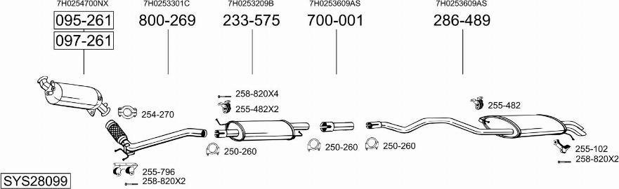 Bosal SYS28099 - Izplūdes gāzu sistēma autodraugiem.lv