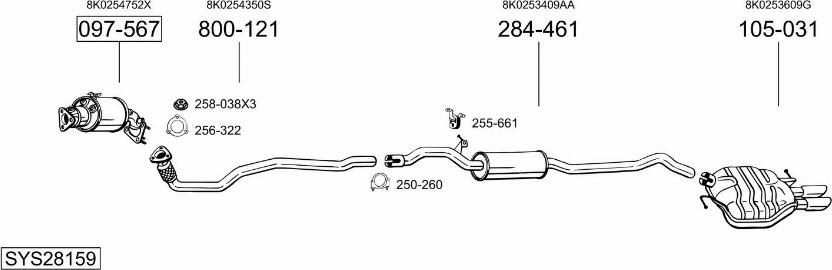 Bosal SYS28159 - Izplūdes gāzu sistēma autodraugiem.lv