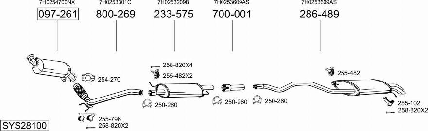 Bosal SYS28100 - Izplūdes gāzu sistēma autodraugiem.lv