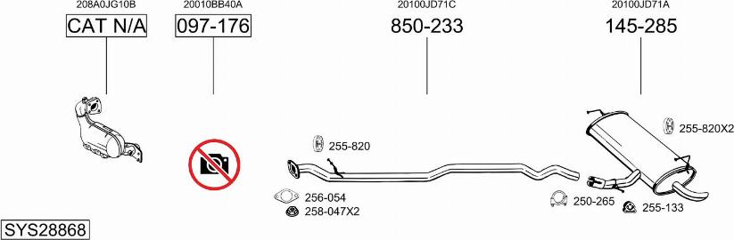 Bosal SYS28868 - Izplūdes gāzu sistēma autodraugiem.lv