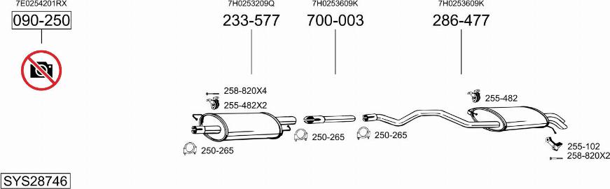 Bosal SYS28746 - Izplūdes gāzu sistēma autodraugiem.lv