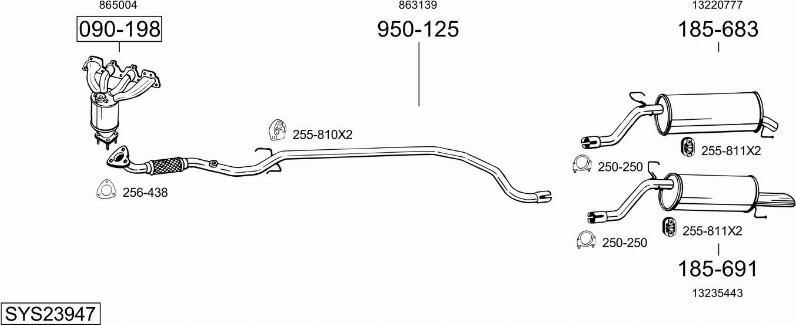 Bosal SYS23947 - Izplūdes gāzu sistēma autodraugiem.lv