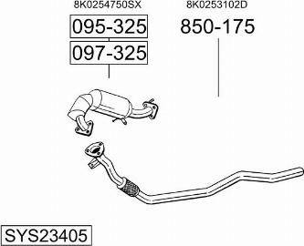 Bosal SYS23405 - Izplūdes gāzu sistēma autodraugiem.lv