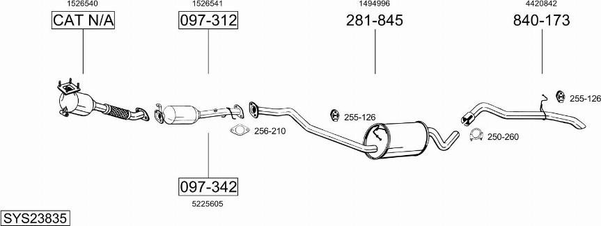 Bosal SYS23835 - Izplūdes gāzu sistēma autodraugiem.lv