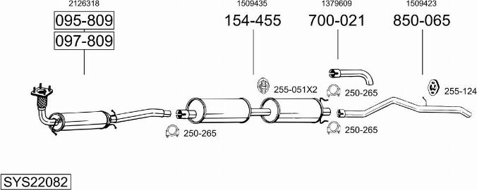 Bosal SYS22082 - Izplūdes gāzu sistēma autodraugiem.lv