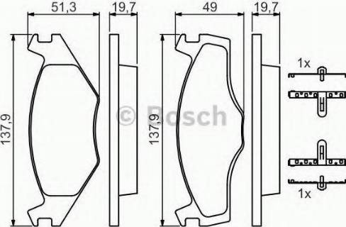 BOSCH 986468873 - Bremžu uzliku kompl., Disku bremzes autodraugiem.lv