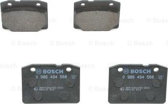 BOSCH 0 986 494 568 - Bremžu uzliku kompl., Disku bremzes autodraugiem.lv