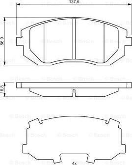 BOSCH 0 986 494 653 - Bremžu uzliku kompl., Disku bremzes autodraugiem.lv