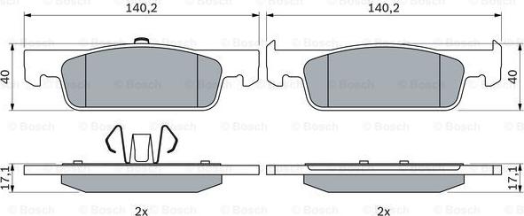 BOSCH 0 986 494 661 - Bremžu uzliku kompl., Disku bremzes autodraugiem.lv