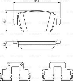 BOSCH 0 986 494 639 - Bremžu uzliku kompl., Disku bremzes autodraugiem.lv