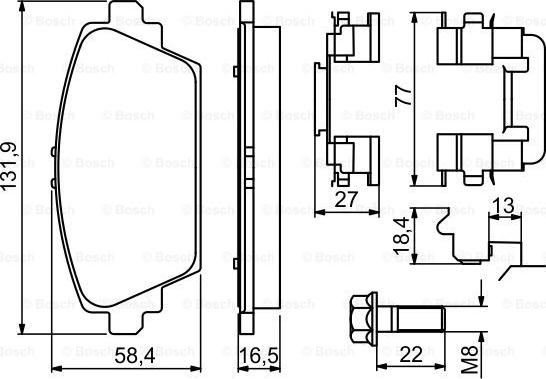 BOSCH 0 986 494 629 - Bremžu uzliku kompl., Disku bremzes autodraugiem.lv