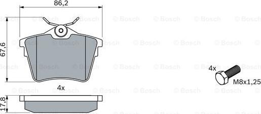 BOSCH 0 986 494 095 - Bremžu uzliku kompl., Disku bremzes autodraugiem.lv