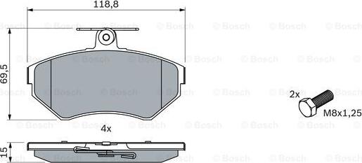 BOSCH 0 986 494 010 - Bremžu uzliku kompl., Disku bremzes autodraugiem.lv