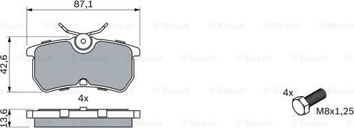 BOSCH 0 986 494 011 - Bremžu uzliku kompl., Disku bremzes autodraugiem.lv