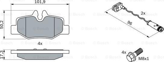 BOSCH 0 986 494 082 - Bremžu uzliku kompl., Disku bremzes autodraugiem.lv