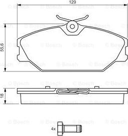 BOSCH 0 986 494 024 - Bremžu uzliku kompl., Disku bremzes autodraugiem.lv