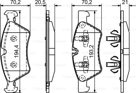 BOSCH 0 986 494 165 - Bremžu uzliku kompl., Disku bremzes autodraugiem.lv