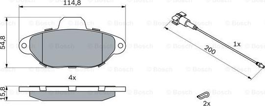 BOSCH 0 986 494 115 - Bremžu uzliku kompl., Disku bremzes autodraugiem.lv