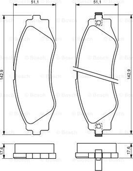 BOSCH 0 986 494 173 - Bremžu uzliku kompl., Disku bremzes autodraugiem.lv